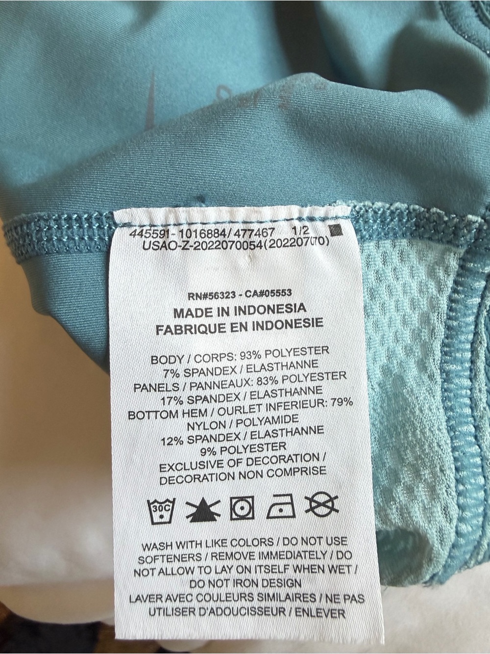Nike Light Teal Sports Bra Tank with Yellow Swoosh - Picture 3 of 4